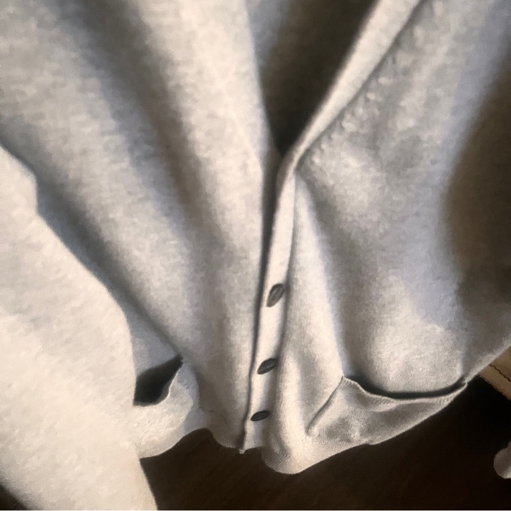 long gray button down cardigan sweater - Picture 6 of 7